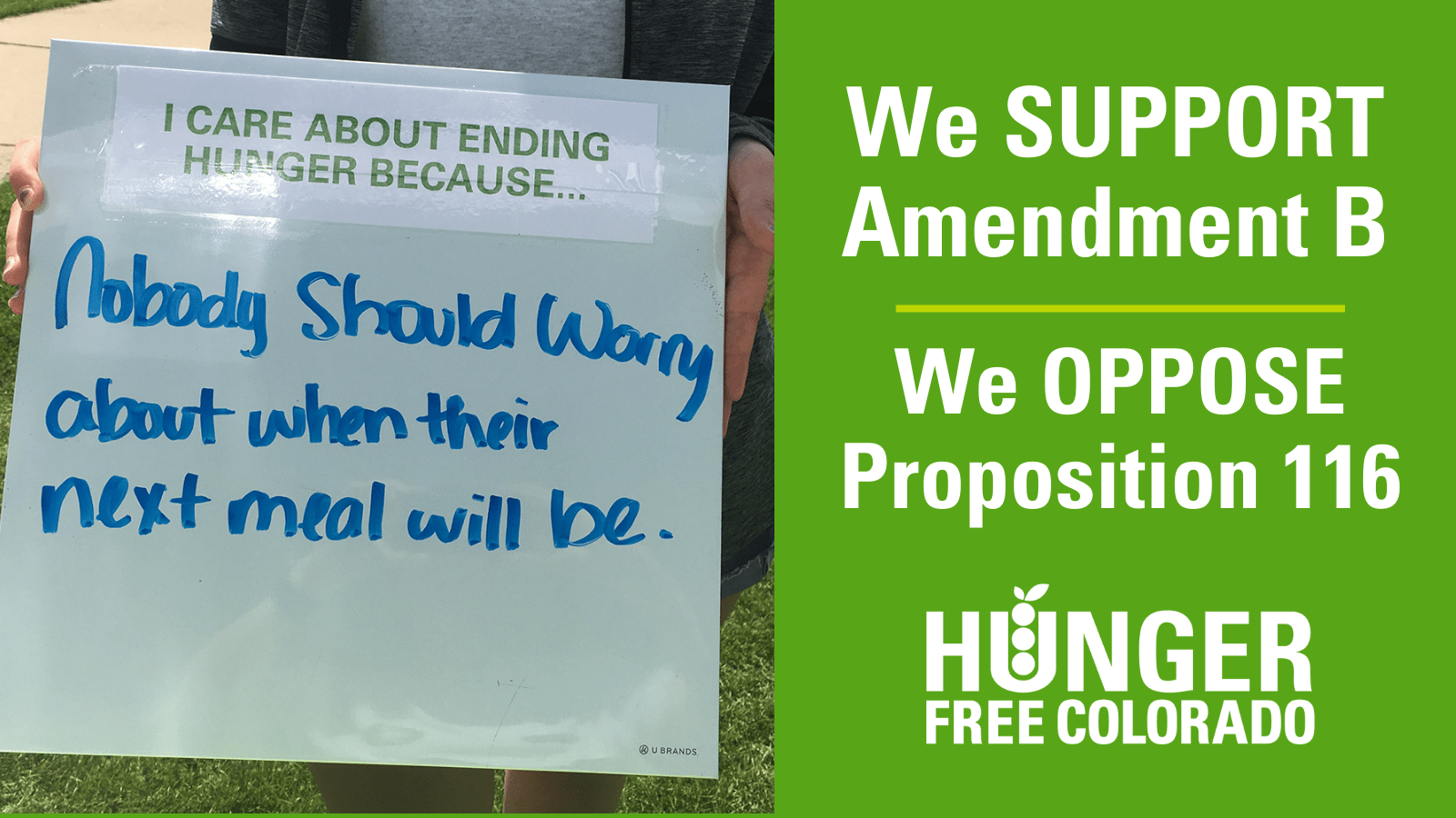 We support Amendment B and oppose Proposition 116!